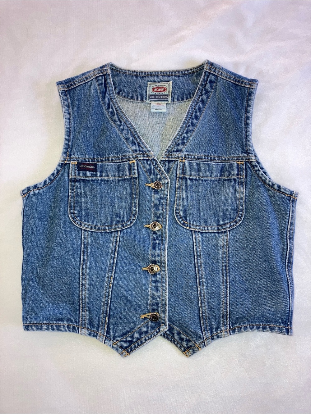 Vintage Y2K UB UNIONBAY Blue Denim Vest with shaping